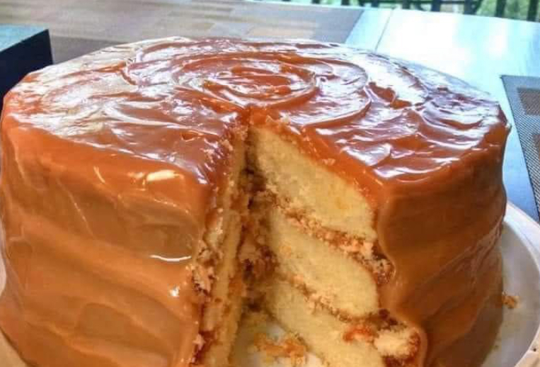 Homemade caramel cake