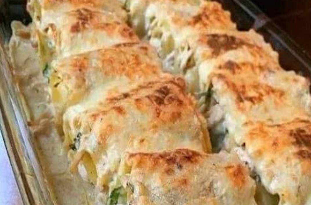 Chicken Alfredo Lasagna Roll-Ups