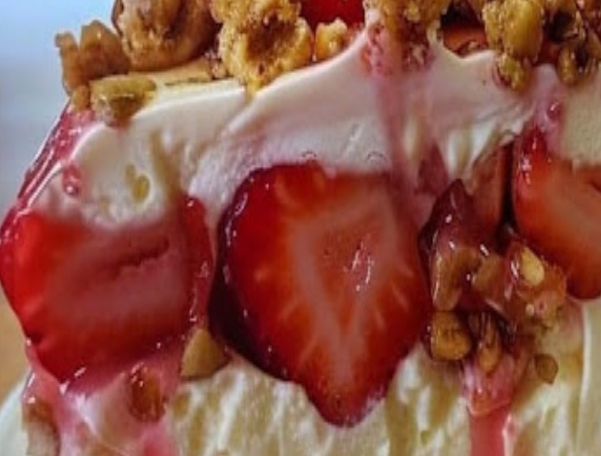 Decadent Strawberry Cheesecake with Granola Crust